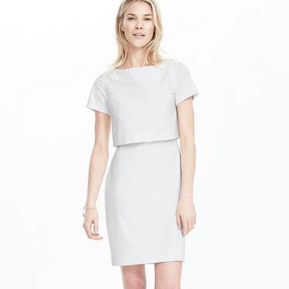 Banana Republic Seersucker Cream Dress